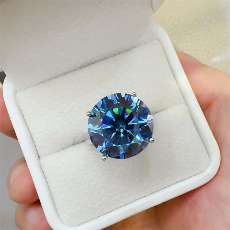 10 Carat 925 Sterling Silver Moissanite Ring - Ink Wave Creations