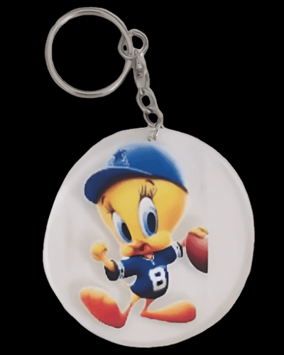 Dallas Cowboys fan keychain featuring Tweety Bird