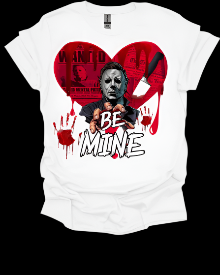 White Be Mine Horror Valentine Graphic Tee
