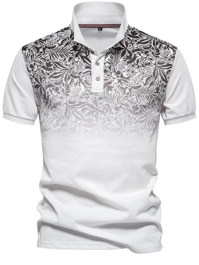 Stylish printed polo for men with collared neck