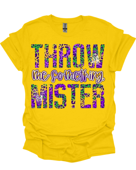 Yellow Throw Me Something Mister Mardi Gras T-Shirt