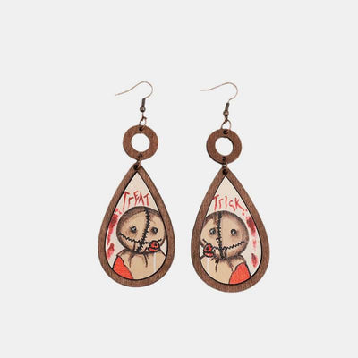 Wooden Teardrop Shape Earrings - Ink Wave Creations