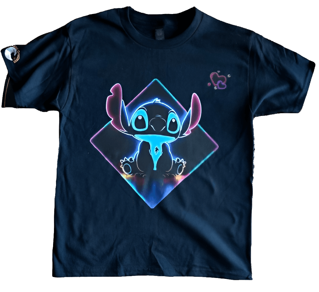 Neon Lilo and Stitch t-shirt – Vibrant Island Vibes
