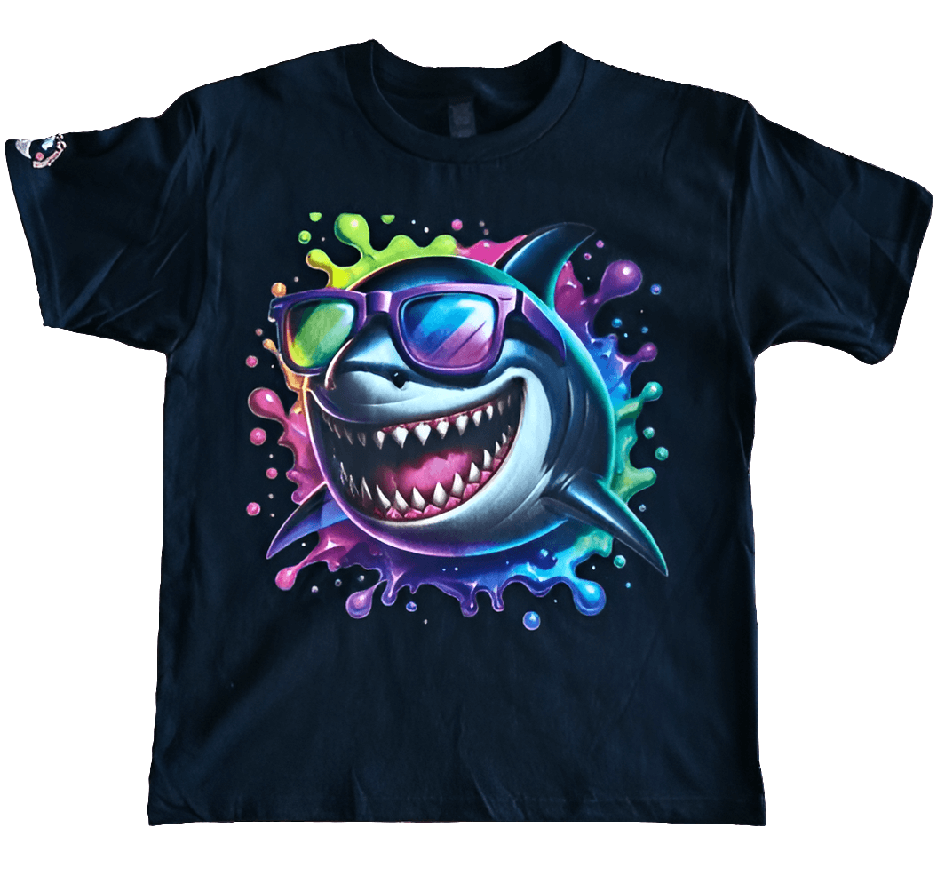 Neon Shark Bold Ocean Graphic Tee – Bold Ocean Vibes & Bright Graphic Tee