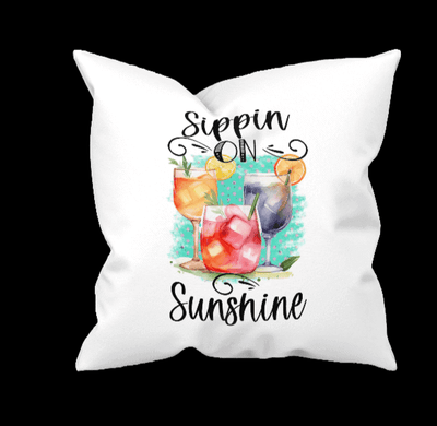 Sippin On Sunshine Decorative Pillowcase - Ink Wave Creations