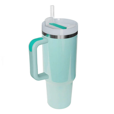 Stainless Steel Tumbler with Handle and Straw - Ink Wave Creations