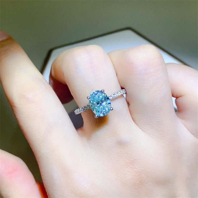 2 Carat Moissanite Zircon 925 Sterling Silver Ring - Ink Wave Creations
