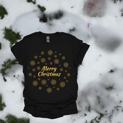 Merry Christmas Snowflakes T-Shirt – Festive Holiday Tee for Men, Women & Kids - Ink Wave Creations