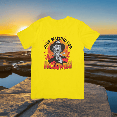 Freddy Kreuger "Just Waiting on Halloween" T-shirt - Ink Wave Creations