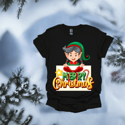 Merry Christmas Elf T-Shirt | Festive Holiday Tee for the Season - Ink Wave Creations
