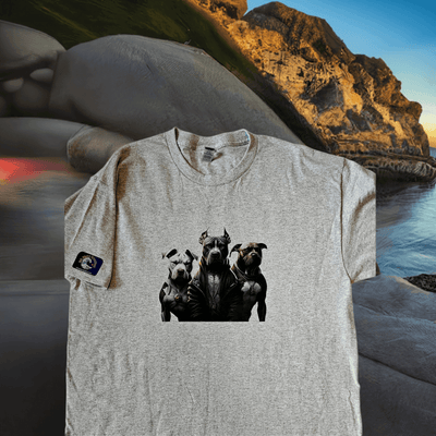 Pitbull Trio Graphic T-Shirt - Ink Wave Creations