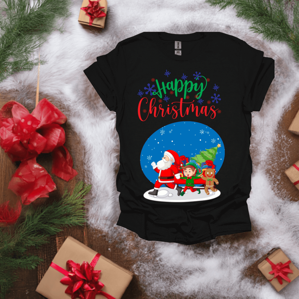 Happy Christmas T-Shirt – Festive Holiday Graphic Tee - Ink Wave Creations