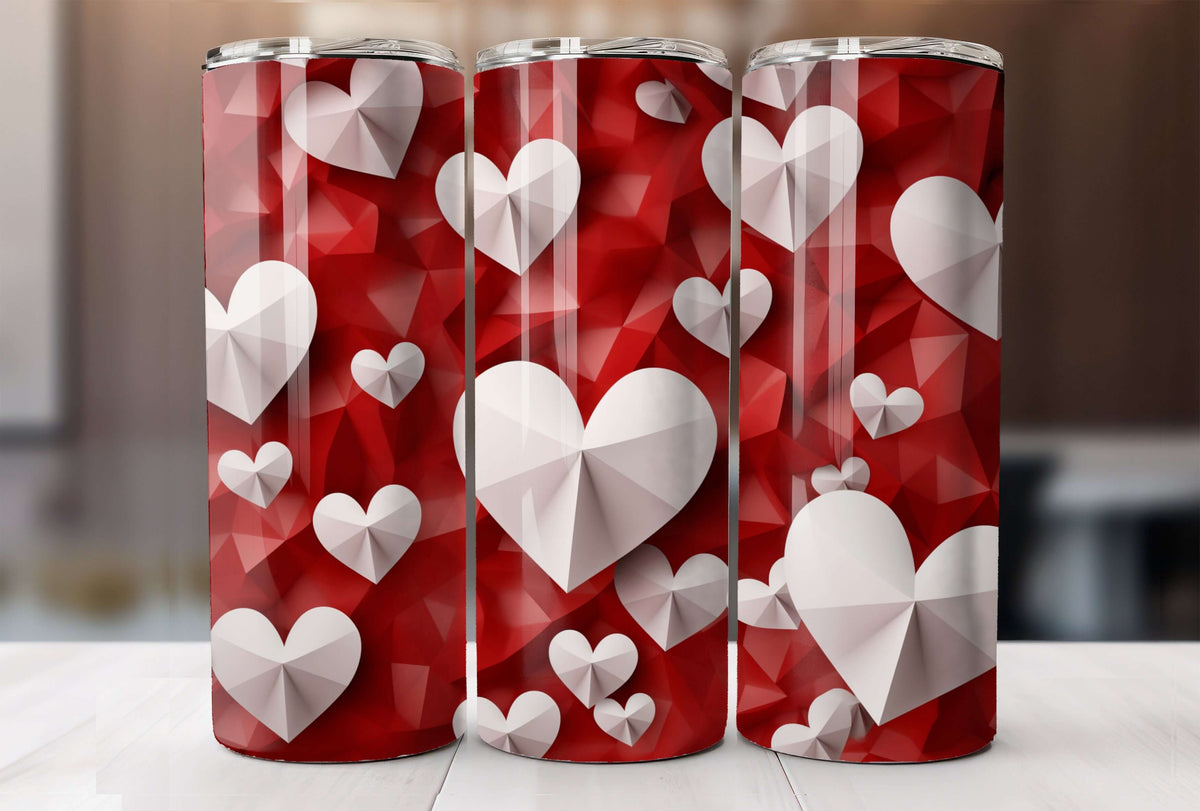Vibrant Color Heart Insulated Tumbler Cup